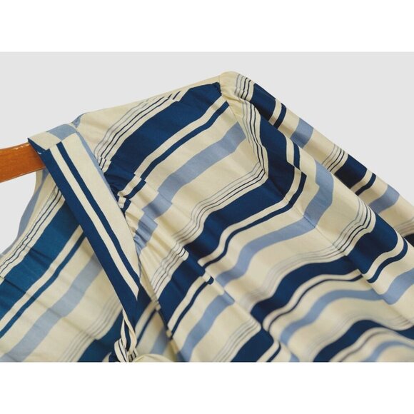 J.Crew Collection Tie-neck Silk Twill Top Blouse Preppy In Stripe - Picture 6 of 11